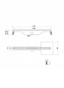 Cersanit Odpływ liniowy slim TAKO 80 stal (S907-014) 3