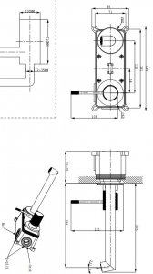 Bateria umywalkowa Cersanit Zen podtynkowa chrom (S951-593) 2