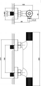 Bateria prysznicowa Cersanit ZEN czarny (S951-582) 2