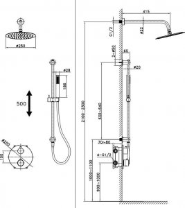 Zestaw prysznicowy Cersanit SET B552 zestaw podtynkowy, ZEN chrom, z baterią termostatyczną wannowo-natryskową, z boksem (S952-032) 2