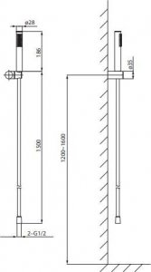 Zestaw prysznicowy Cersanit Zestaw natryskowy z uchwytem punktowym ZEN gun metal (S951-618) 2