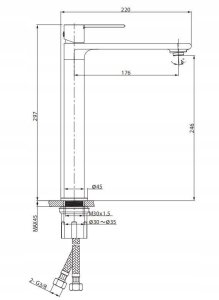 Bateria umywalkowa Cersanit (baterie umywalkowe nablatowe) Bateria umywalkowa sztorcowa, wysoka VIRGO czarna (S951-590) 3