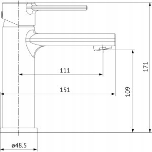 Bateria umywalkowa Cersanit Zip stojąca chrom (S951-586) 2