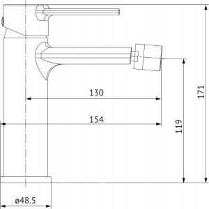 Bateria umywalkowa Cersanit (baterie bidetowe) Bateria bidetowa sztorcowa ZIP chrom (S951-571) 2