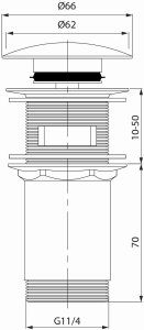 Cersanit Automatyczny korek KLIK-KLAK chrom (S951-700) 2