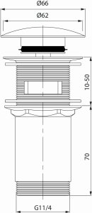 Cersanit (korki klik-klak) Automatyczny uniwersalny korek KLIK-KLAK złoty mat (S951-702) 2