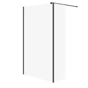 Cersanit (kabiny walk-in) SET B791: Kabina walk-in MILLE ścianka stała czarny 120x50x200 (S601-178) 2