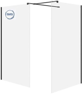 Cersanit (kabiny walk-in) SET B797: Kabina walk-in MILLE czarny 120x90x200 (S601-184) 1