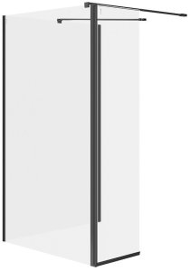 Cersanit (kabiny walk-in) SET B801: Kabina walk-in MILLE z ruchomą ścianką czarny 90x100x30x200 (S601-188) 1