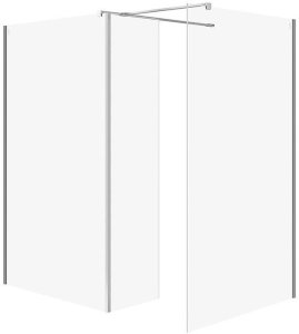 Cersanit (kabiny walk-in) SET B804: Kabina walk-in MILLE z ruchomą ścianką chrom 100x90x30x200 (S601-191) 1