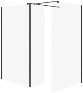 Cersanit (kabiny walk-in) SET B805: Kabina walk-in MILLE z ruchomą ścianką czarny 100x90x30x200 (S601-192) 1