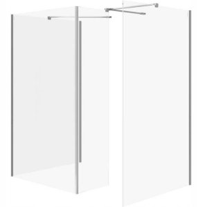 Cersanit (kabiny walk-in) SET B808: Kabina walk-in MILLE z ruchomą ścianką chrom 90x90x90x30x200 (S601-195) 1