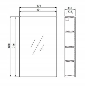 Cersanit (szafki lustrzane) Szafka lustrzana CITY by Cersanit 50 biała DSM (S584-023-DSM) 7