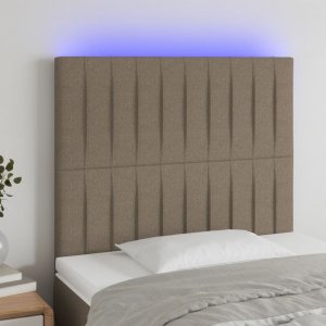 vidaXL vidaXL Zagłówek do łóżka z LED, taupe, 100x5x118/128 cm, tkanina 1