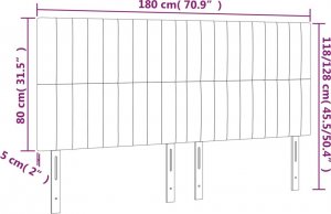 vidaXL vidaXL Zagłówek do łóżka z LED, niebieski, 180x5x118/128 cm, tkanina 6