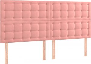 vidaXL vidaXL Zagłówek do łóżka z LED, różowy, 160x5x118/128 cm, aksamit 4
