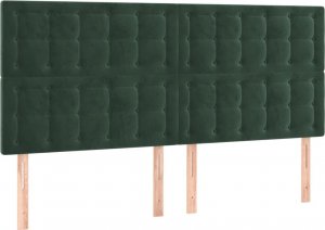 vidaXL vidaXL Zagłówek do łóżka z LED, ciemnozielony, 180x5x118/128 cm 4