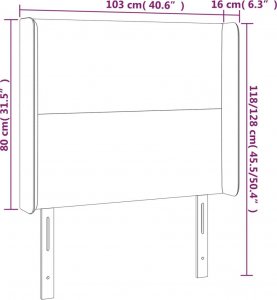 vidaXL vidaXL Zagłówek do łóżka z LED, cappuccino, 103x16x118/128cm, ekoskóra 6
