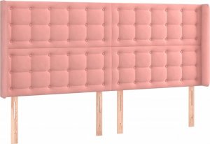 vidaXL vidaXL Zagłówek do łóżka z LED, różowy, 163x16x118/128 cm, aksamit 3