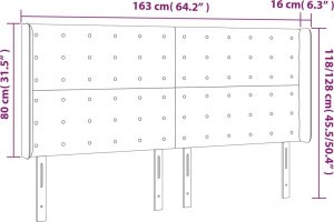 vidaXL vidaXL Zagłówek do łóżka z LED, różowy, 163x16x118/128 cm, aksamit 6