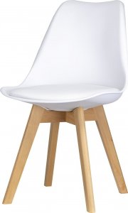 Jana Krzesło do jadalni nowoczesne ekoskóra białe Sara 1