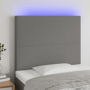 vidaXL vidaXL Zagłówek do łóżka z LED, ciemnoszary, 100x5x118/128 cm, tkanina 1