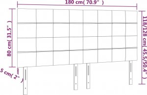 vidaXL vidaXL Zagłówek do łóżka z LED, niebieski, 180x5x118/128 cm, tkanina 6