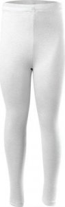 RENNWEAR Legginsy sportowe damskie męskie dziecięce z długą nogawką bawełniane biały 158 cm / XS 1