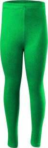 RENNWEAR Legginsy sportowe damskie męskie dziecięce z długą nogawką bawełniane zielony 110 cm 1