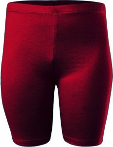 RENNWEAR Legginsy krótkie sportowe damskie męskie dziecięce bawełniane bordowy 134 cm 1