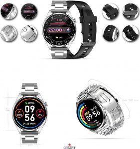Smartwatch Giewont Smartwatch Giewont GW450-4 Srebrny + Pasek Czarny Silikonowy 3