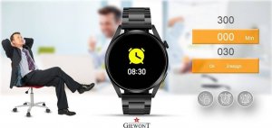 Smartwatch Giewont Smartwatch Giewont GW450-3 Czarny + Pasek Brązowy Skórzany 11