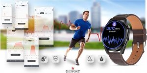 Smartwatch Giewont Smartwatch Giewont GW450-3 Czarny + Pasek Brązowy Skórzany 9