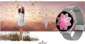 Smartwatch Giewont Smartwatch Damski Giewont GW330-2 Srebrny-Szary Pasek Silikonowy + Srebrna Bransoleta 11