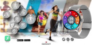 Smartwatch Giewont Smartwatch Damski Giewont GW330-2 Srebrny-Szary Pasek Silikonowy + Srebrna Bransoleta 8