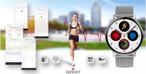 Smartwatch Giewont Smartwatch Damski Giewont GW330-2 Srebrny-Szary Pasek Silikonowy + Srebrna Bransoleta 10