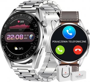 Smartwatch Giewont Smartwatch Giewont GW450-6 Srebrny + Pasek Brązowy Skórzany 1