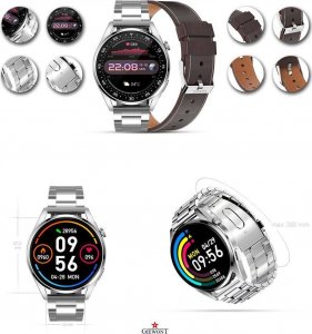 Smartwatch Giewont Smartwatch Giewont GW450-6 Srebrny + Pasek Brązowy Skórzany 3
