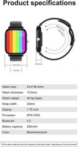 Smartwatch Pacific SMARTWATCH UNISEX PACIFIC 20-8 - EKG, WYKONYWANIE POŁĄCZEŃ (sy017g) 10