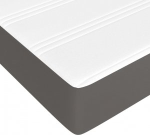 vidaXL vidaXL Łóżko kontynentalne z materacem, szare, ekoskóra 120x200 cm 8