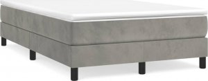 vidaXL vidaXL Łóżko kontynentalne z materacem, jasnoszare, 120x200cm, aksamit 2