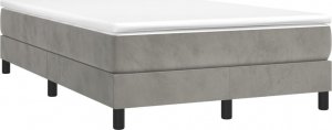 vidaXL vidaXL Łóżko kontynentalne z materacem, jasnoszare, 120x200cm, aksamit 3