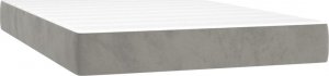 vidaXL vidaXL Łóżko kontynentalne z materacem, jasnoszare, 120x200cm, aksamit 5