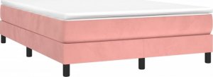 vidaXL vidaXL Łóżko kontynentalne z materacem, różowe, 140x200 cm, aksamit 3