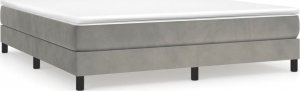 vidaXL vidaXL Łóżko kontynentalne z materacem, jasnoszare, 180x200cm, aksamit 2