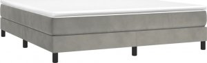 vidaXL vidaXL Łóżko kontynentalne z materacem, jasnoszare, 180x200cm, aksamit 3