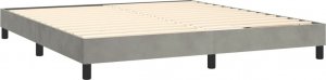 vidaXL vidaXL Łóżko kontynentalne z materacem, jasnoszare, 180x200cm, aksamit 4
