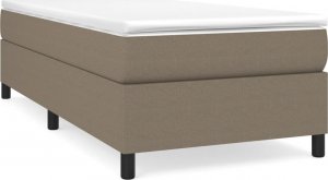 vidaXL vidaXL Łóżko kontynentalne z materacem, taupe, tkanina, 100x200 cm 2