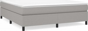 vidaXL Łóżko kontynentalne z materacem, jasnoszare, tkanina 160x200 cm 2