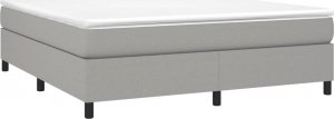 vidaXL Łóżko kontynentalne z materacem, jasnoszare, tkanina 160x200 cm 3
